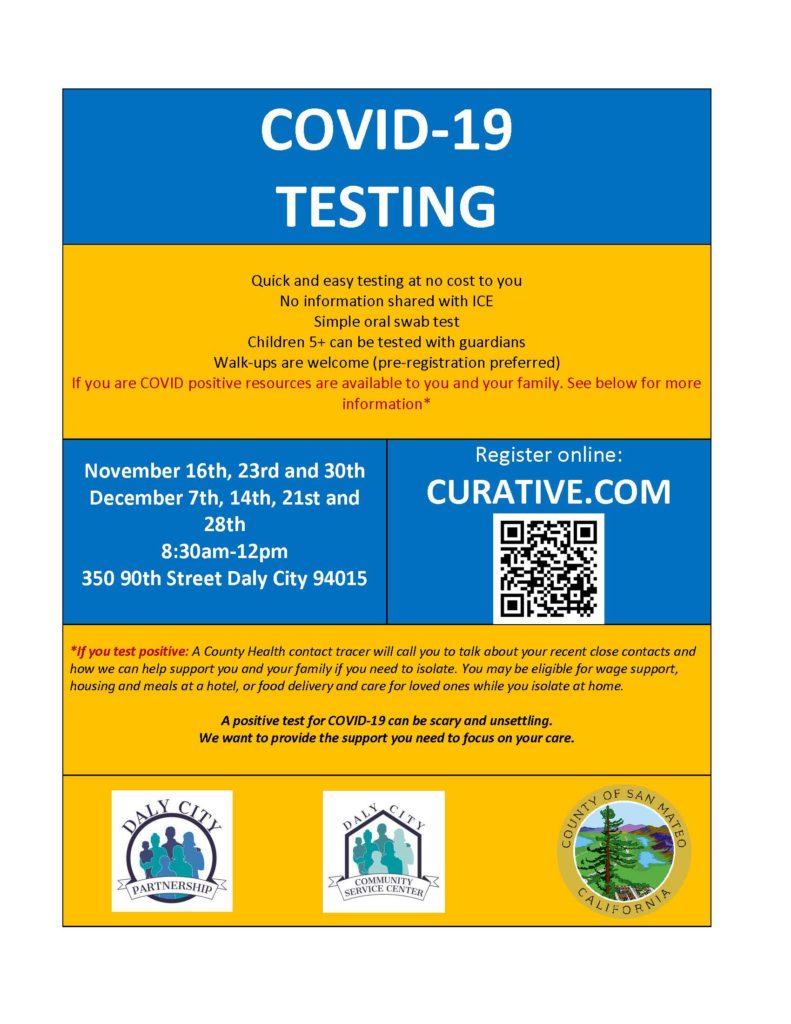Covid Testing flyer Mondays at DCCSC 1