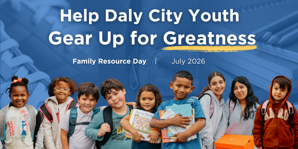 Students at Family Resource Day — Daly City, Colma, and Broadmoor youth receiving backpacks and school supplies